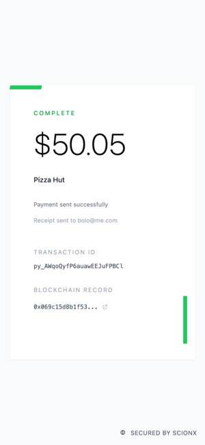 ScionX Payment Complete